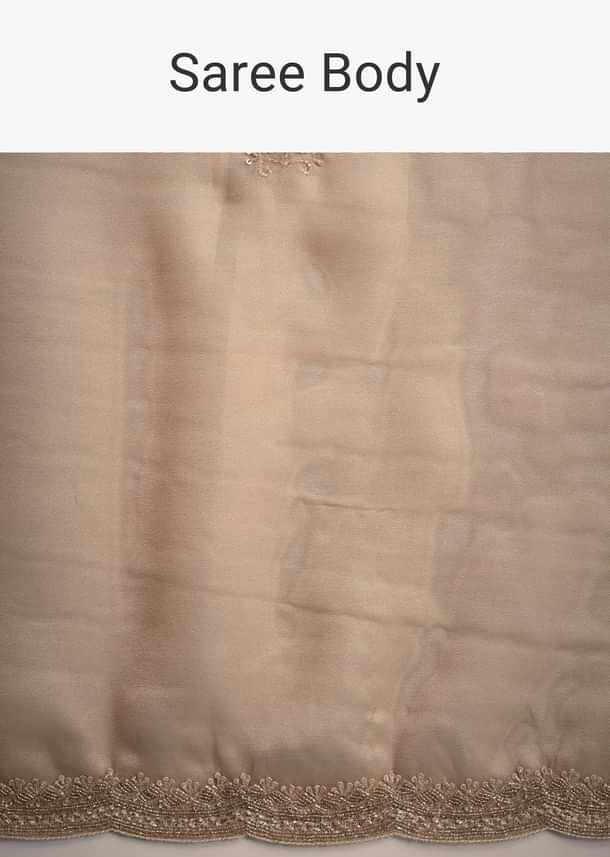 Copper Tissue Saree With Cutdana And Stone Embroidery Copper Tissue Saree With Cutdana And Stone Embroidery