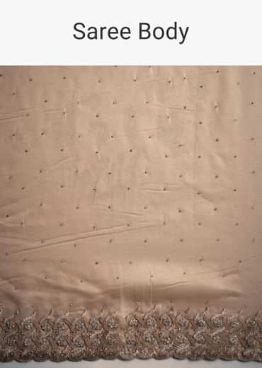 Copper Tissue Cutdana And Stone Embroidered Saree