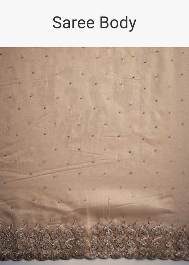 Copper Tissue Cutdana And Stone Embroidered Saree