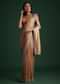 Copper Tissue Cutdana And Stone Embroidered Saree