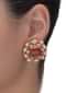Coral crystal gold plated studs with kundan and stones work only on Kalki