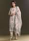 Cream Cotton Block Print Kurta Pant With Dupatta