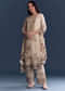 Cream Crepe Kurta Set With Indie Print And Floral Print Dupatta