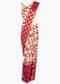Cream georgette saree  printed in pink color feather and floral motifs  all over only on Kalki