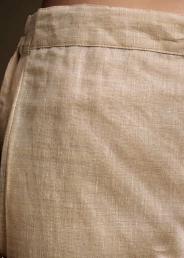 Cream Khadi Kurta Set With Thread Embroidery