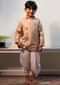 Kalki Boys Cream Kurta In Hand-woven Cotton Silk With Zari Enhanced Placket And Twisted Design At The Neck Love The World Today