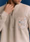 Cream Linen Kurta Set With Embroidery