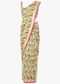 Cream satin crepe saree in floral print  only on Kalki