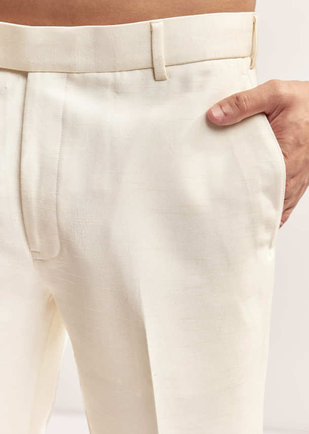 Cream Silk Jodhpuri Set For Men With Multicolour Peacock Embroidery Cream Silk Jodhpuri Set For Men With Multicolour Peacock Embroidery