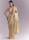 Cream Silk Saree With Floral Motifs And Gota Work