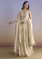 Cream Tissue Anarkali Suit With Zari Work