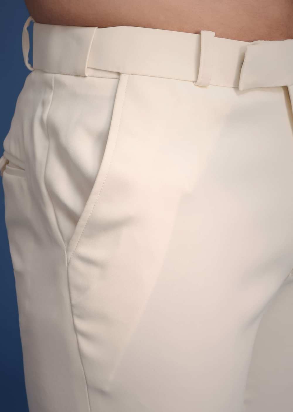 Cream Indowestern Suit With Zari And Metal Work Broach