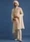 Cream Sherwani Suit With Hand Work