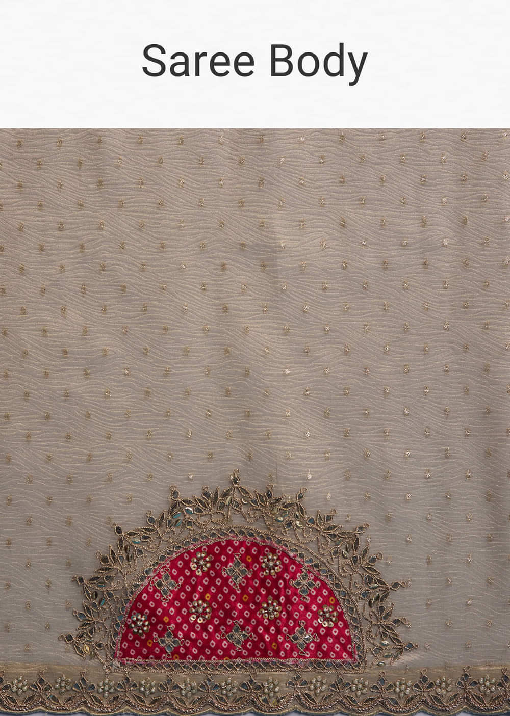 Cream Tissue Organza Saree With Intricate Hand Embroidery