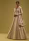 Cream White Anarkali Set In Georgette With Lucknowi Work