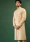 Cream Yellow Kurta Set In Georgette With Multi Colored Gotta Abla And Resham Embroidered Moroccan Jaal Design Online - Kalki Fashion