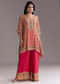 Crimson Red Printed Kaftaan Set