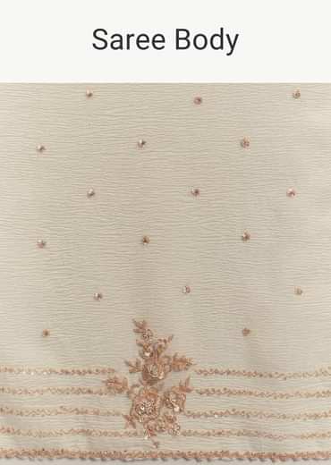 Crushed Tissue Saree With Cutdana And Sequins Embroidery