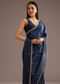 Blue Tissue Saree With Cutdana Scallop Border