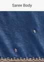 Blue Tissue Saree With Cutdana Scallop Border