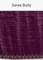 Wine Crushed Tissue Silk Saree With Cutdana Scallop Border