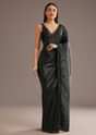 Crushed Tissue Silk Saree With Cutdana Scallop Border