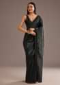 Crushed Tissue Silk Saree With Cutdana Scallop Border