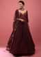 Blood Red Anarkali Suit In Chinon With Queen Style Embroidered Bodice In Zardosi Work