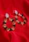 Cut out cluster earring adorn with semi precious stones only on kalki