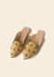 Mustard Yellow Mules With Maroon Swarovski And Moti Detailing By Sole House
