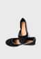 Black Ballet Flats In Velvet With Double Beaded Work In Ethnic Motif Online By Sole House