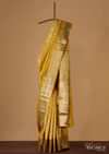 Daffodil Yellow Woven Kanjivaram Saree In Pure Silk With An Unstitched Blouse