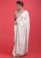Daisy White Saree In Georgette With Hand Embroidered Lucknowi And Badla Work  Online - Kalki Fashion