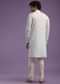 Daisy White Kurta In Linen With An Thread Embroiderd Yoke