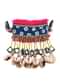 Dark Blue Hand Embroidered Thread And Beaded Boho Choker Necklace
