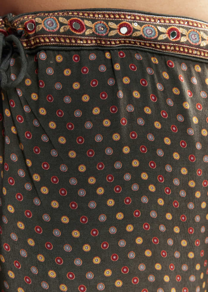 Dark Green Printed Sharara Set