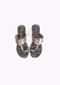 Dark Grey Kolhapuri Flats With Black And White Snake Print Sole  By Sole House