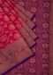 Dark pink saree in chanderi silk with floral jaal weave all over only on Kalki