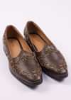 Dark Brown Zardosi Work Juttis For Men