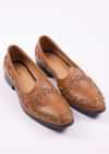 Brown Zardosi Work Juttis For Men