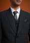 Dark Grey Tuxedo And Pant Set With Checkered Detail