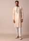 Dazzling Gold Silk Kurta Set For Men