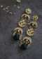 Deep and Mint Green Gold Plated Kundan Earrings In Silver Alloy