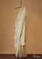 Beige White Kanjivaram Saree In Banarasi Uppada Silk With Unstitched Blouse