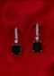 Diamond Studded Silver Hoop Earring With Emerald Green Crystal Stone Online - Kalki Fashion