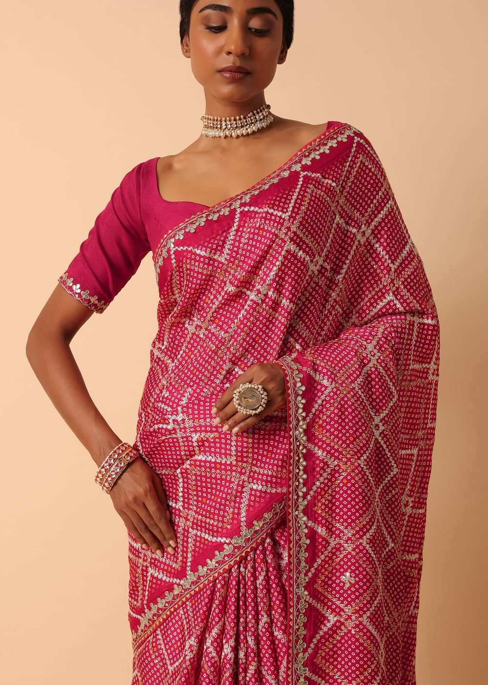 Dola Silk Festive Saree With Unstitched Blouse Fabric
