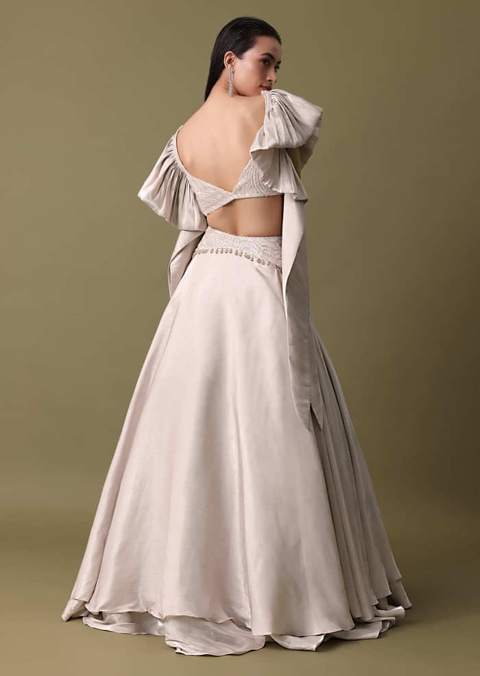 Double Layered Skirt With Lilac Frill Blouse