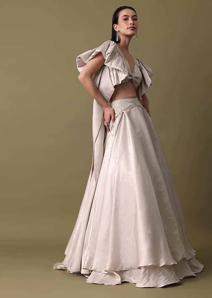 Double Layered Skirt With Lilac Frill Blouse