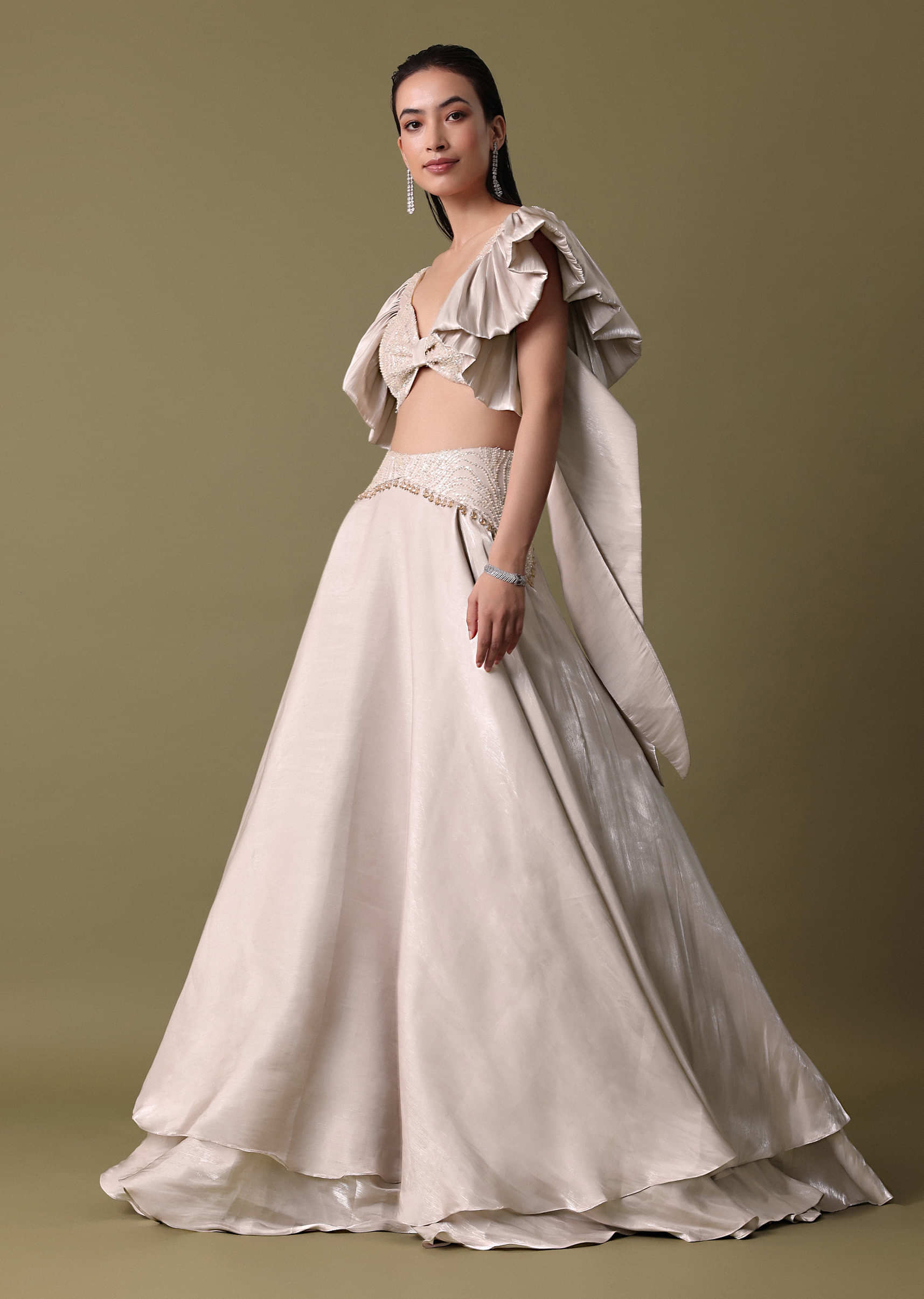 herlipto Layered Frilled Satin Skirt Double Layered Skirt