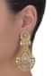 Drop shaped fancy danglers embellished with crystals, bugle beads and stones only on Kalki